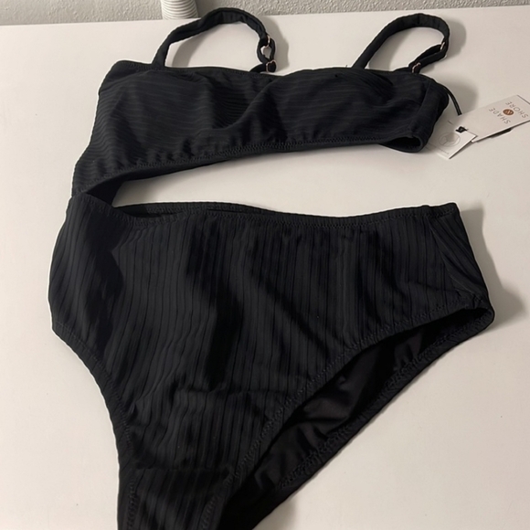 Shade & Shore Black Tankini Swin Suit Women Size L Targwt - Picture 4 of 4